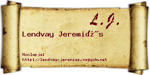 Lendvay Jeremiás névjegykártya